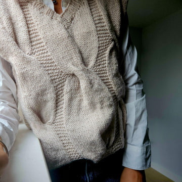 Cable v neck sweater vest