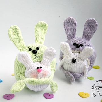 Mothers and children Bunnies. Marsupial Bunny. Pregnant rabbit.