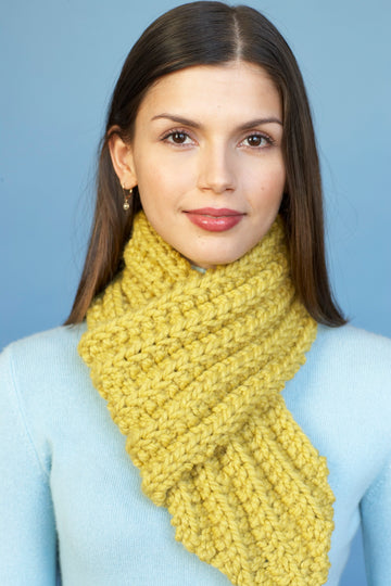 Bulky Rib Mini Scarf in Lion Brand Wool-Ease Thick & Quick - 80984AD