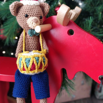 Christmas Bear Benjamin and Bella Drum Gift Crochet Amigurumi pattern