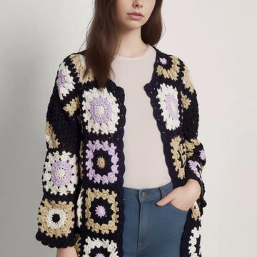 Granny Square Crochet Cozy Cardigan