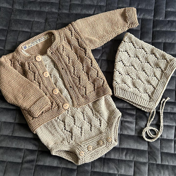 Zig-Zag Cardigan, Rompers and Bonnet