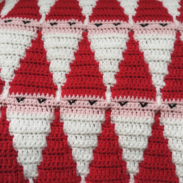 Inset Mosaic Santa Pillow