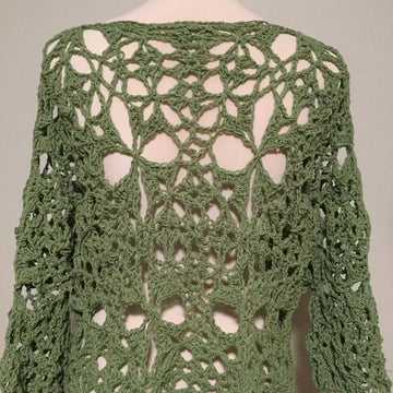 Twist-Front Lace Motif Sweater Top
