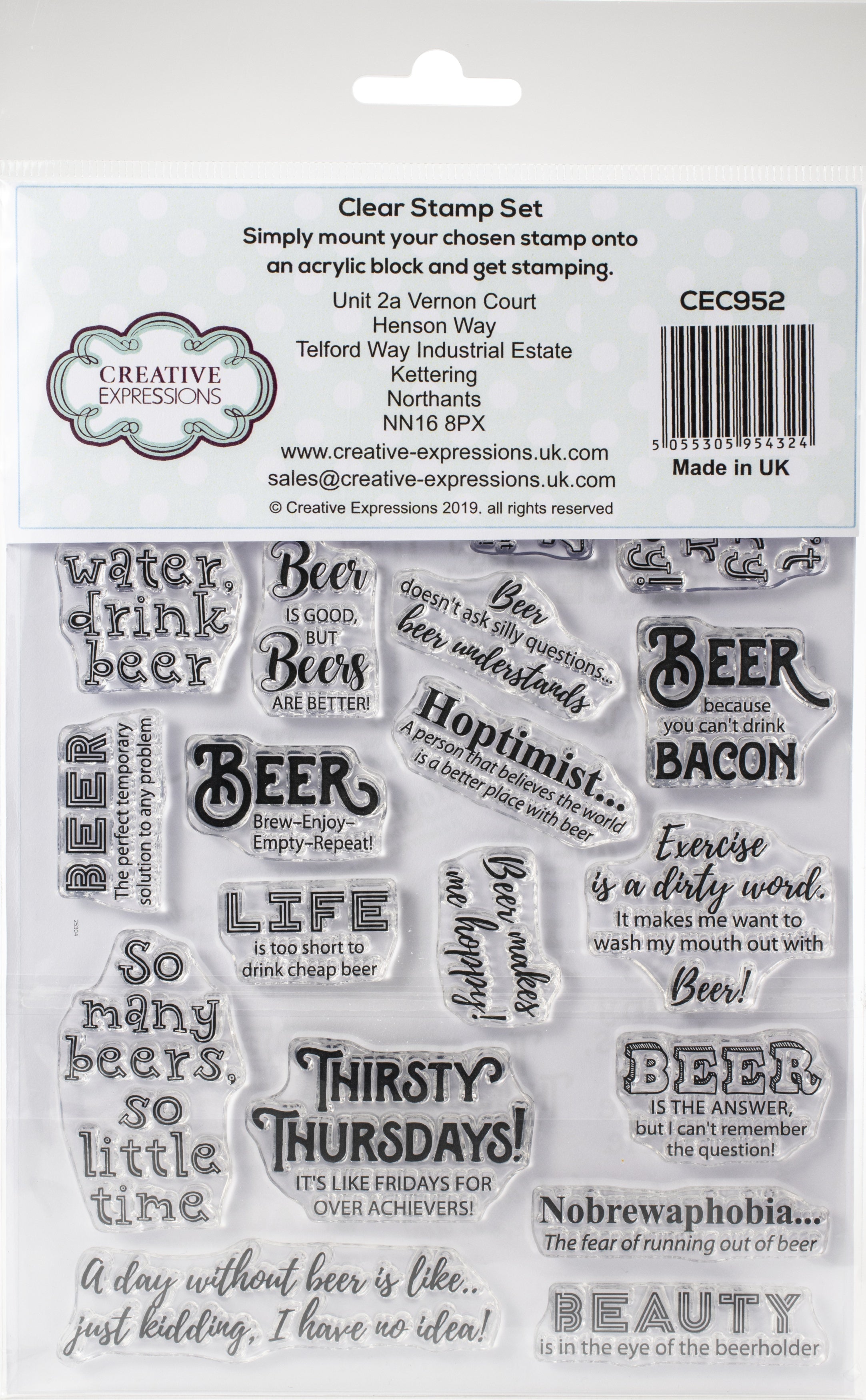 Creative Expressions A5 Clear Stamp Set - Beer Happy