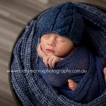 #3 Newborn cabled beanie