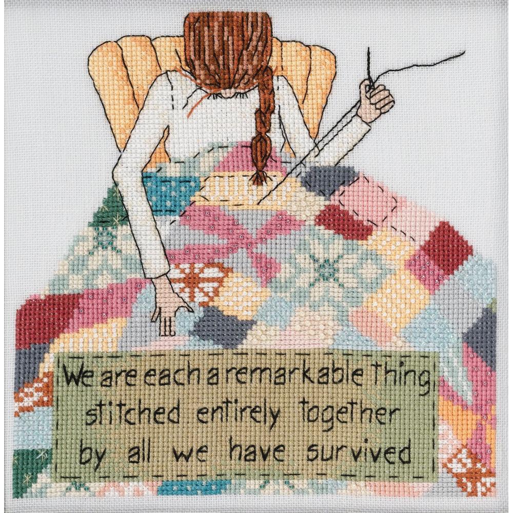 Mill Hill Curly Girl-Stitched Together Counted Cross Stitch Kit - 7in x 7in