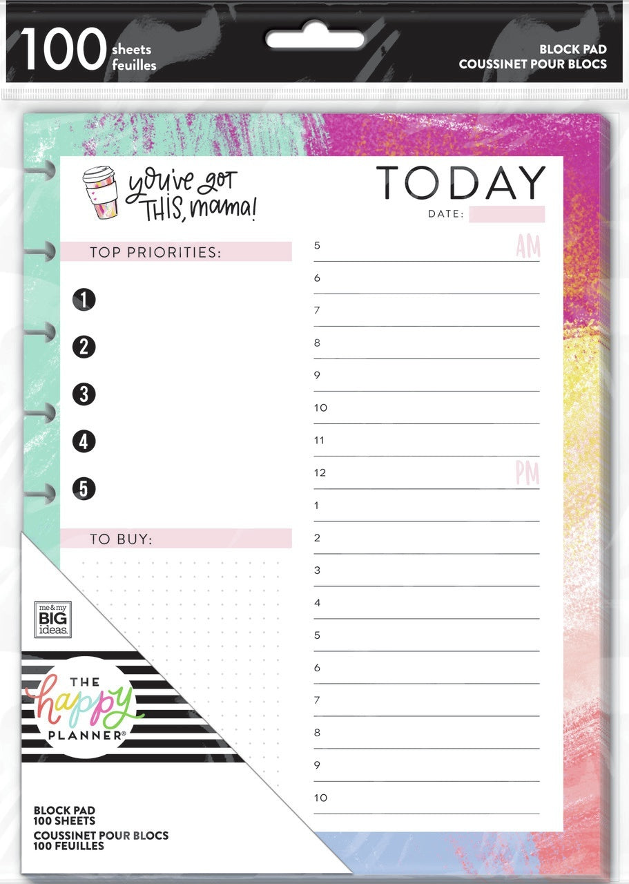 The Happy Planner Block Pad 9.25"X7" 100/Pkg - Mom