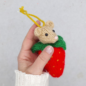 Strawberry Jam Mouse Bauble Hanging Ornament