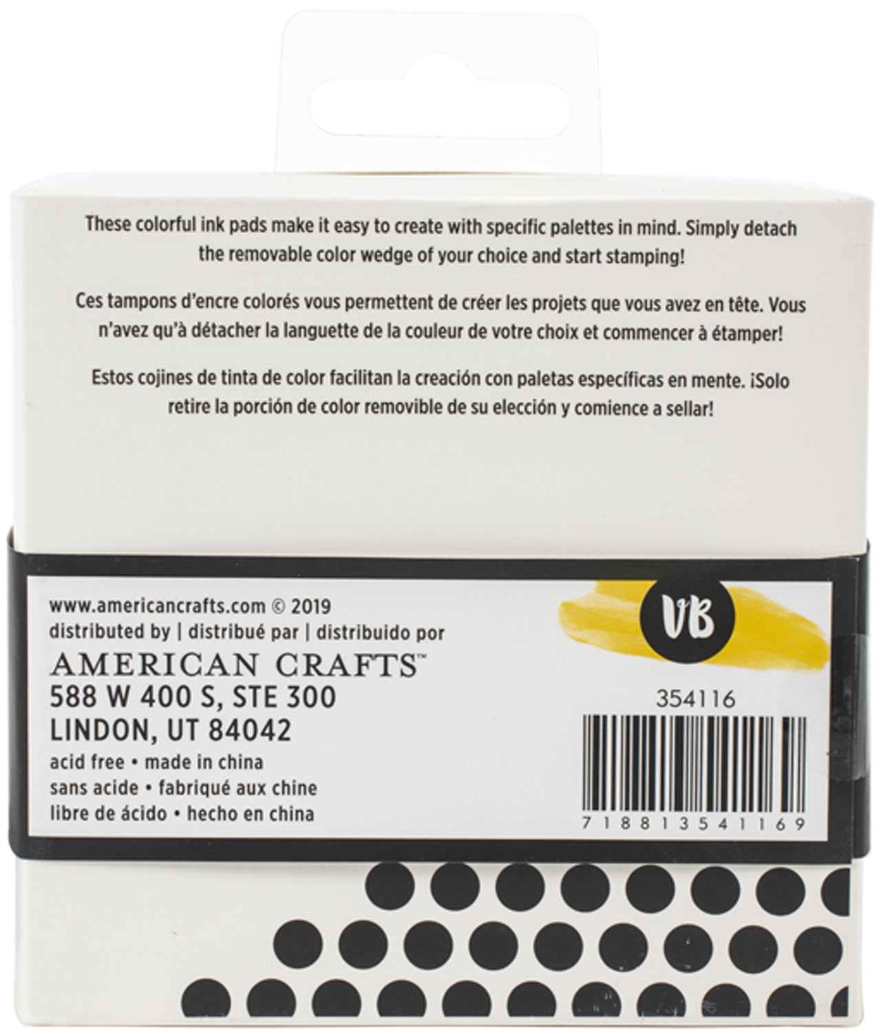 American Crafts Vicki Boutin Mixed Media Color Wheel Pigment Ink Pads 6/Pkg - Metallics, Wildflower & Honey