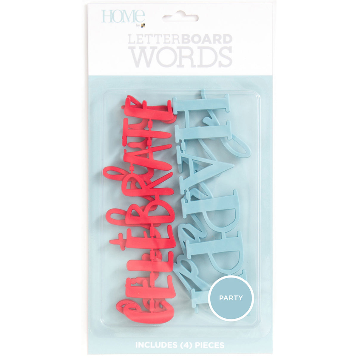 American Crafts DCWV Letterboard Words 4/Pkg - Celebration