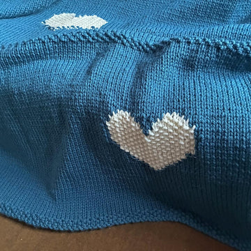 Moss Stitch Hearts Blanket