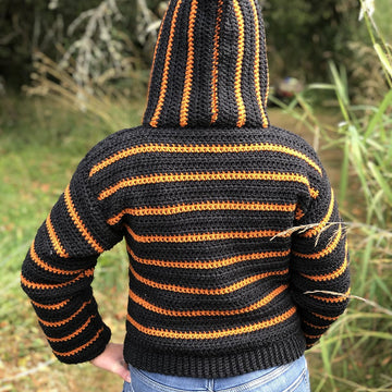 Cozy Campfire Striped Hoodie