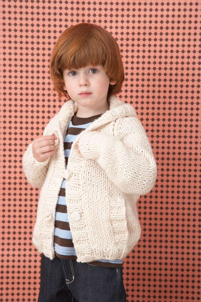 Knit Child's Raglan Cardigan in Lion Brand Wool-Ease Chunky - 60488A
