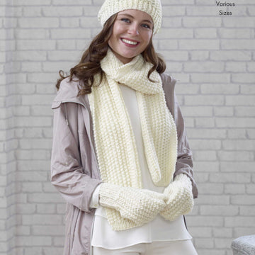 Beanie, Scarf, Mittens, Snood, Slouchy Hat & Wrist Warmers in King Cole Magnum Chunky - 5035 - Downloadable PDF