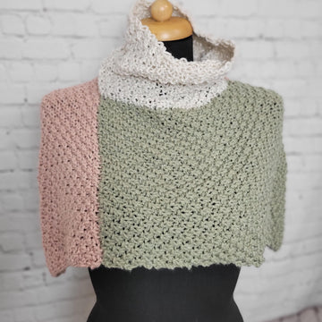 Mossy Turtle Neck Warmer Poncho