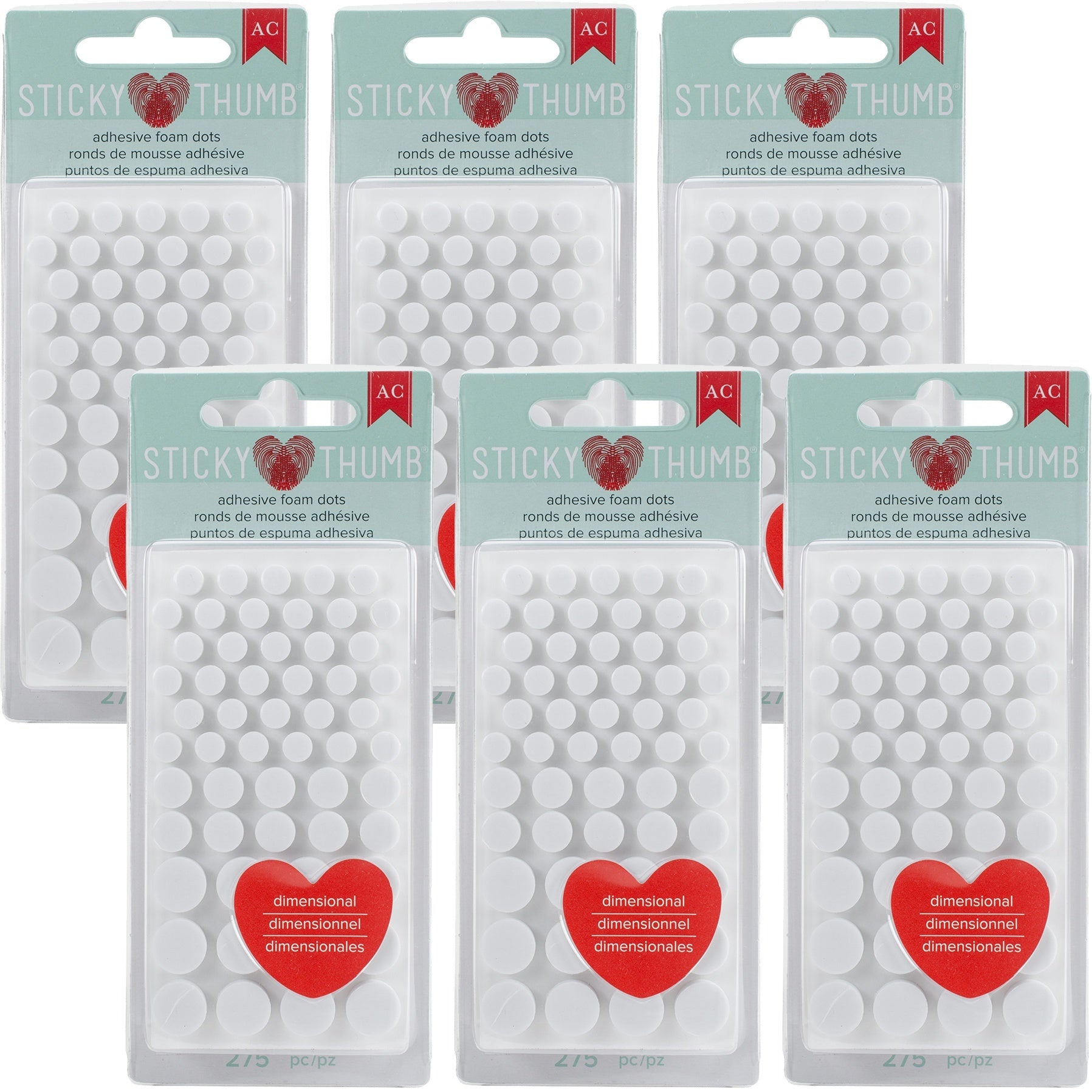 ODDITIES Sticky Thumb Dimensional Adhesive Foam White Dots