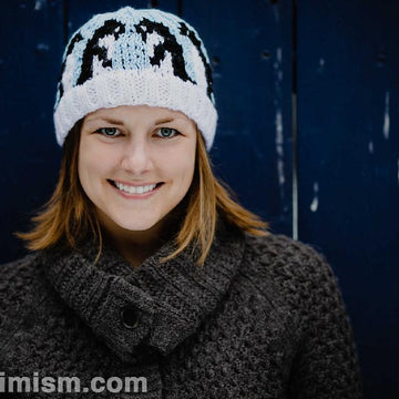 Penguin Patterned Knit Hat