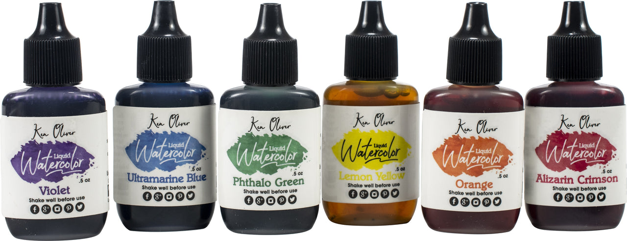 Ken Oliver Liquid Watercolor 6/Pkg - Brights