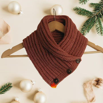 Buttoned Cowl Knitting Pattern - Collar Stile Neck Warmer