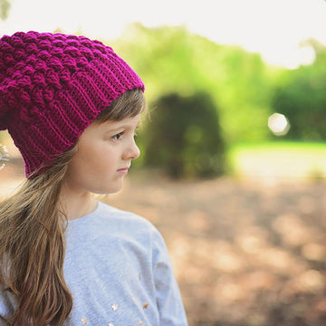 Raspberry Slouch Beanie & Cowl
