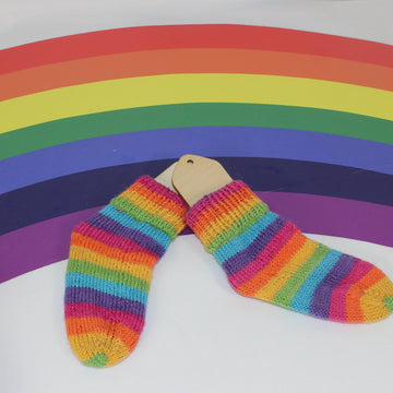 Toddler Very Easy No Heel Rainbow Socks Circular