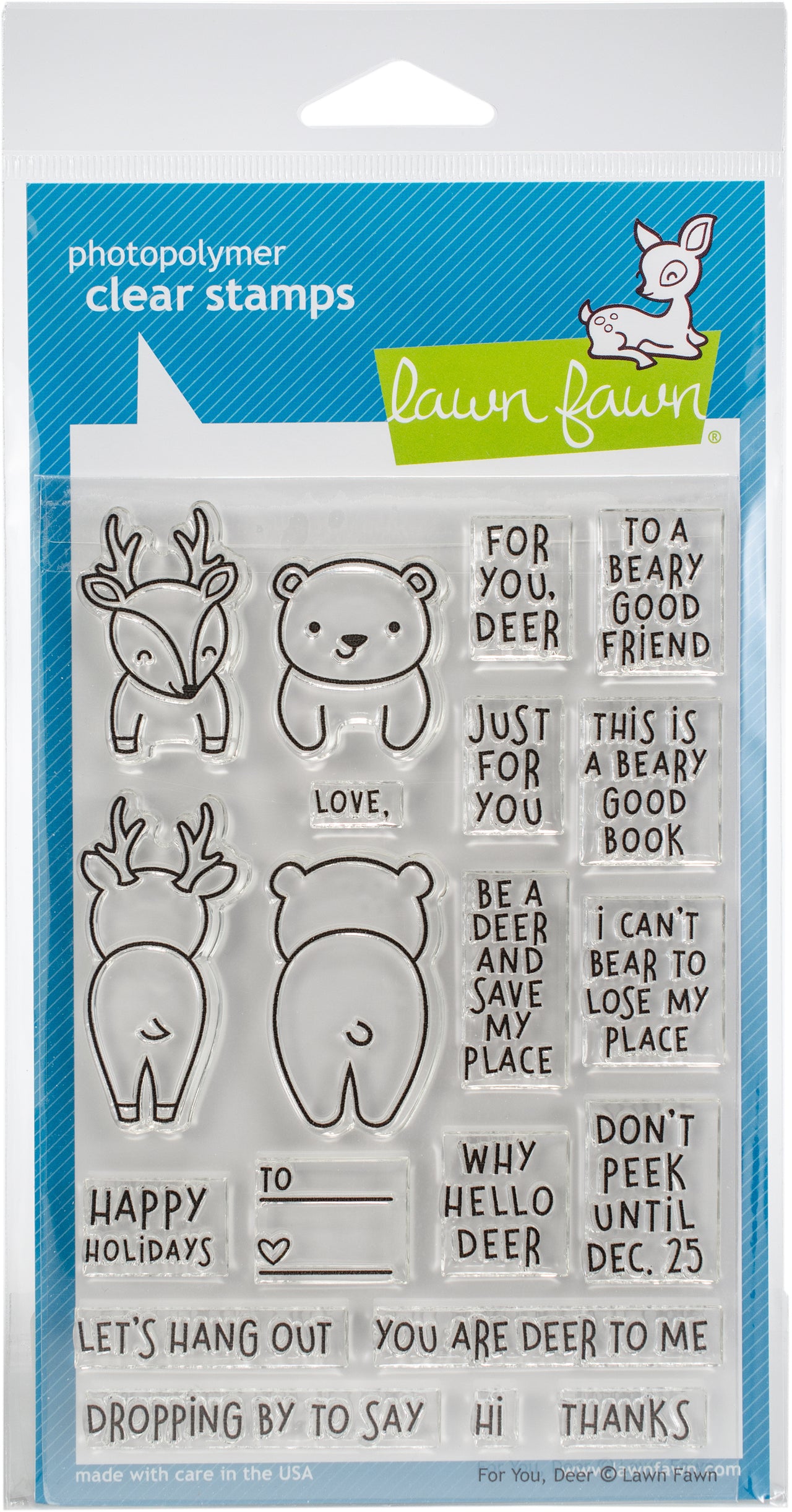 Lawn Fawn Clear Stamps 4"X6" - For You, Deer