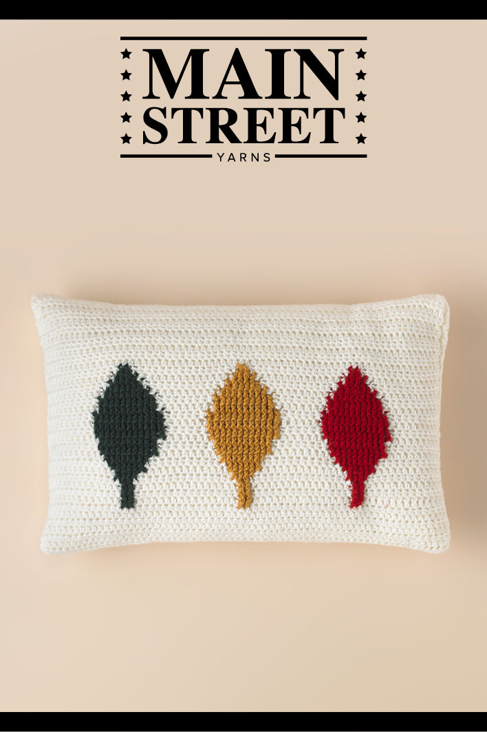 Falling Leaves Cushion Cover in Main Street Yarns Shiny + Soft - Downloadable PDF
