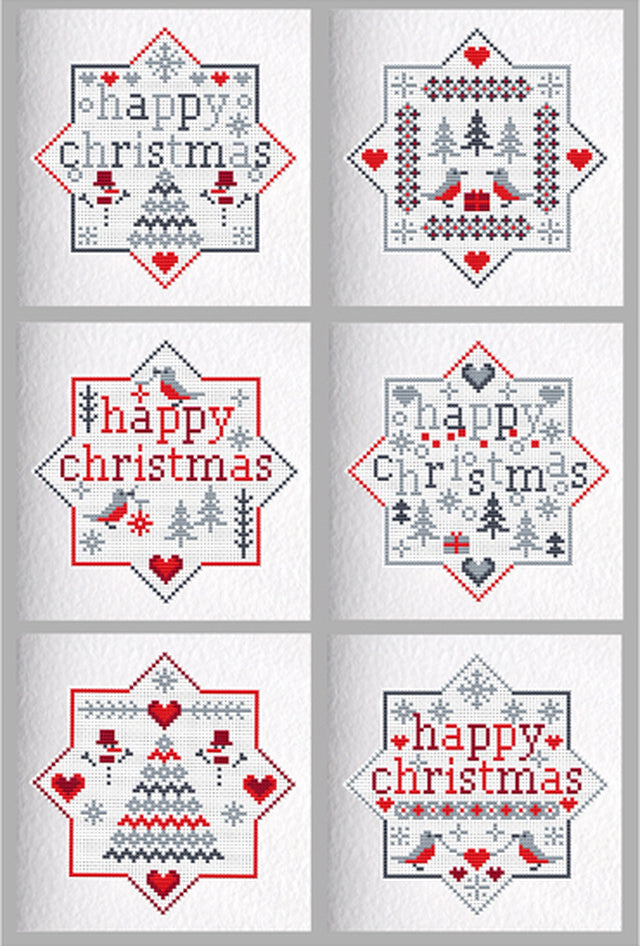Riverdrift House Red Xmas Stars Cross Stitch Kit - 147mm