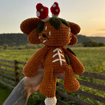 Forest Mountain Monster | Crochet Pattern | Mysterious creature with mushrooms on its head
