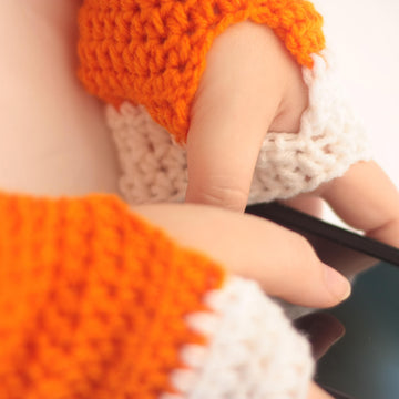 Candy Corn Fingerless Mitts