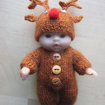 Offer! 5" Berenguer Doll Gingerbread Man & Reindeer Outfit