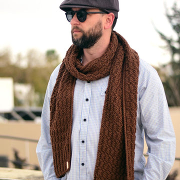 Chestnut unisex chunky knit scarf
