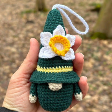 Gnome daffodil keychain