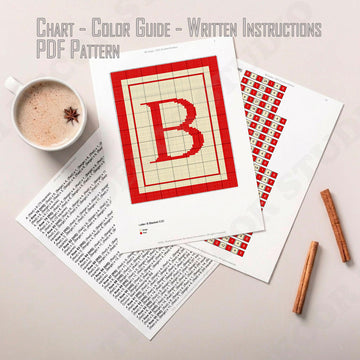 Letter B Blanket | C2C Crochet Pattern | Alphabet Throw