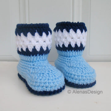 Crochet Blue Toddler Booties