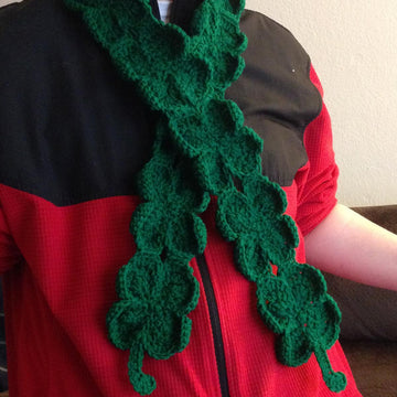 Lucky 4 Leaf Clover Shamrock Scarf