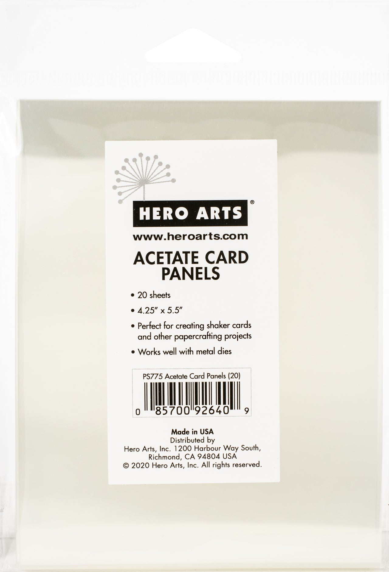 Hero Arts Acetete Card Panels 20/Pkg - 620673