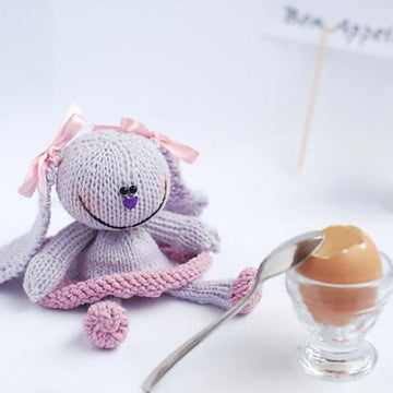 Lilac Bunny and Light pastel green Cat for keeping warm breakfast eggs