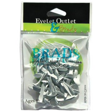 Eyelet Outlet Round Brads 8mm 40/Pkg - White