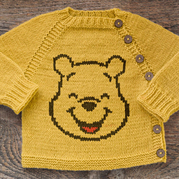 Knit Pooh Bear kids sweater Knitting Pattern