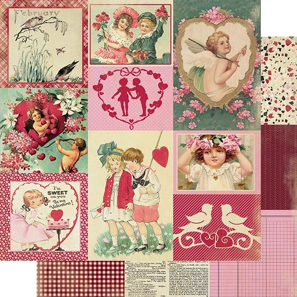 Authentique Paper Calendar Collection Double-Sided Cardstock 12"X12" 18/Pkg - February Images