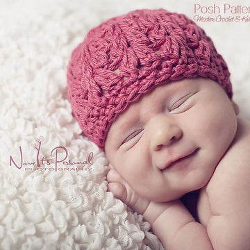 Cluster V-Stitch Crochet Hat Pattern 310