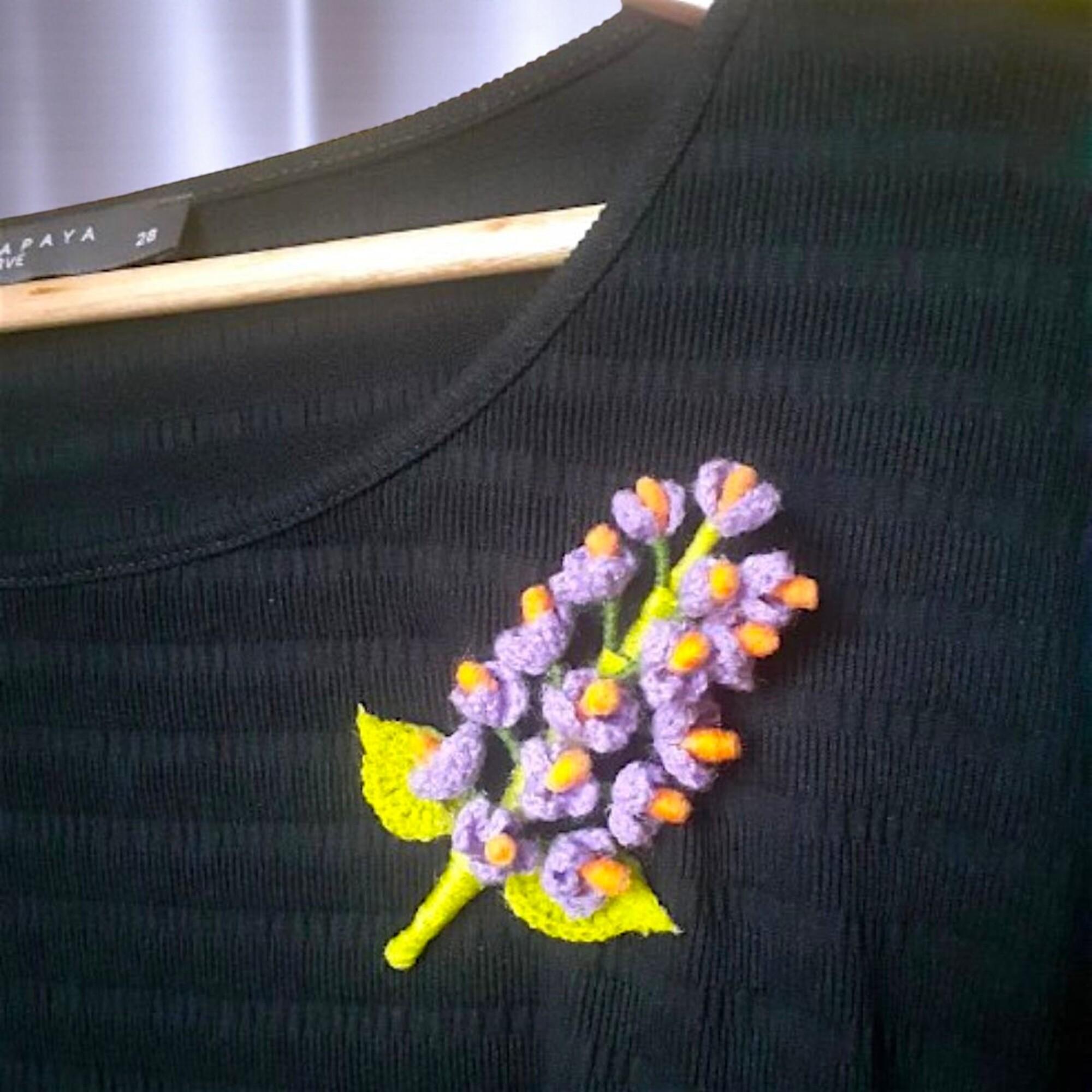 Lilac Flower Bouquet Brooch Pattern