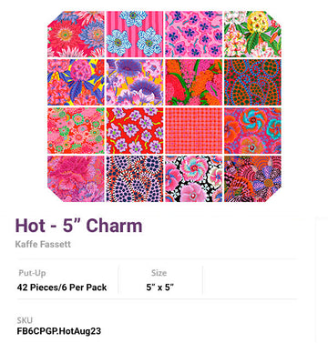 Kaffe Fassett Collective Charm Pack - Hot - C582-042