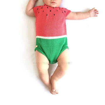 5 sizes - Knitted Watermelon Romper