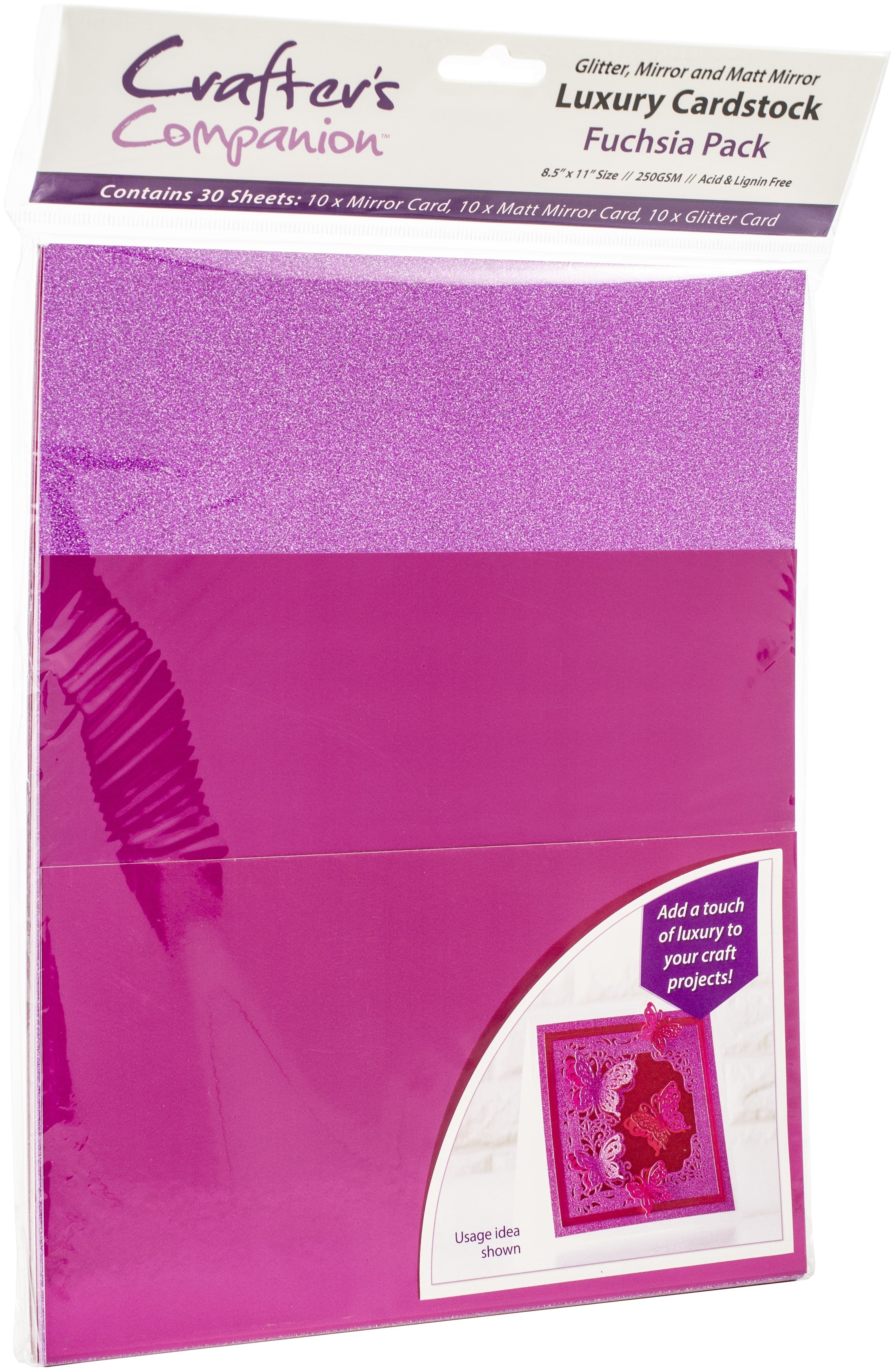Crafter's Companion Luxury Cardstock Pack - Fuchsia