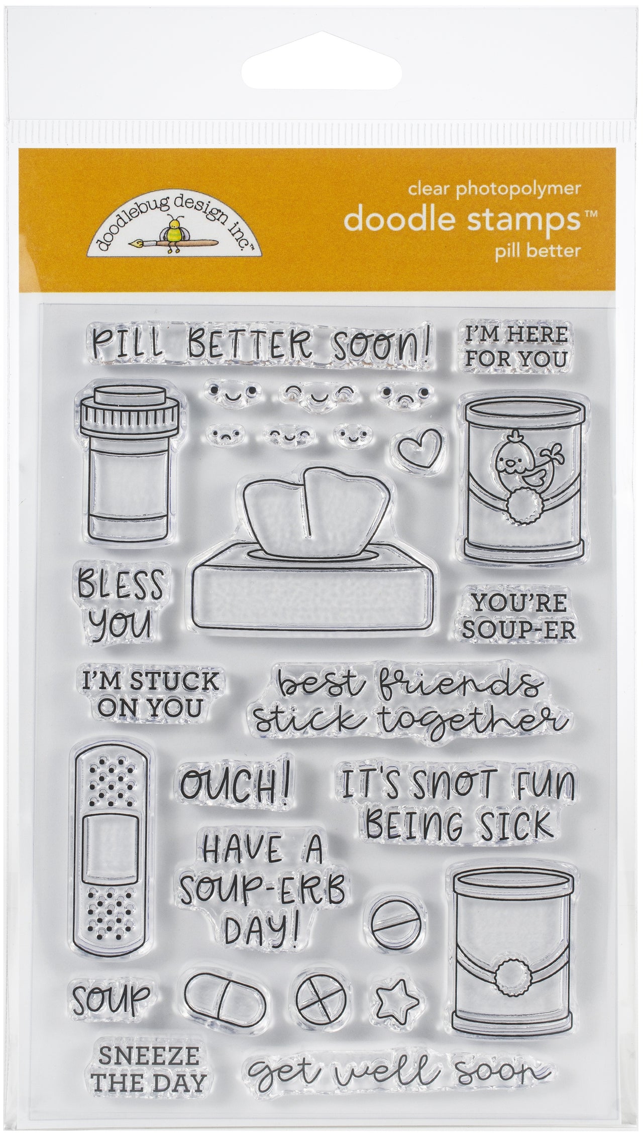 Doodlebug Clear Doodle Stamps - Pill Better