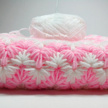 Zig zag puff baby blanket