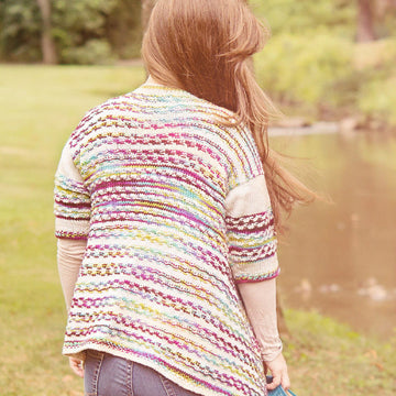 Shelburne Open, Two-Colour Cardigan in SweetGeorgia Superwash DK - Downloadable PDF